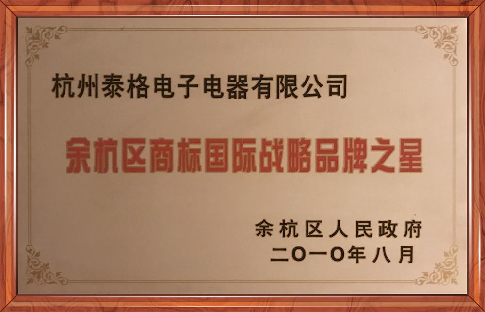 余杭区商标国际战略品牌之星